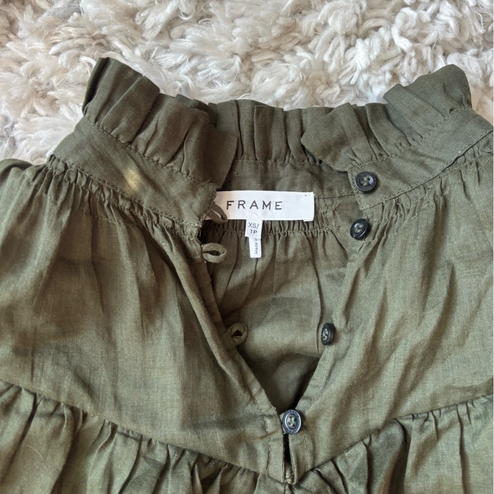 Frame Denim Olive Ruffled Blouse - Picture 2 of 5